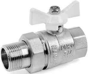 КРАН  шар. со сгоном   3/4''  ВР-НР БАБОЧКА (БЕЛАЯ) VALTEC VT.227.NW.05