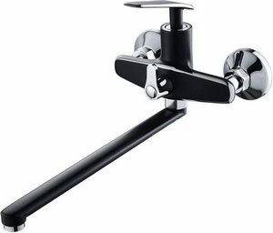 ВАННА  Diadonna  D86-222137BL  ø35, див. пов. в корпусе, излив 35L, шланг 1,5 м, черный/хром, латунный